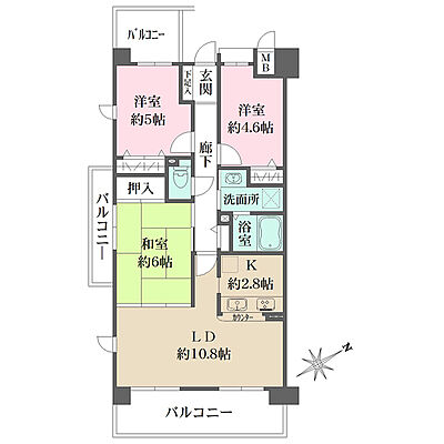 間取り 藤和シティホームズ神足 7階/-