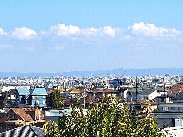 現地からは大阪方面の市街地を眺めることができます。昼と夜で違った雰囲気の景色が楽しめそうです。【現地からの眺望写真】