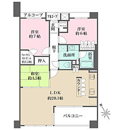 ザ・パークハウス甲子園若草町 3LDKの間取図画像
