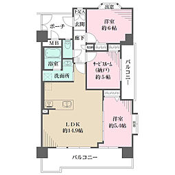 ロイヤル住吉川 2SLDKの間取図画像