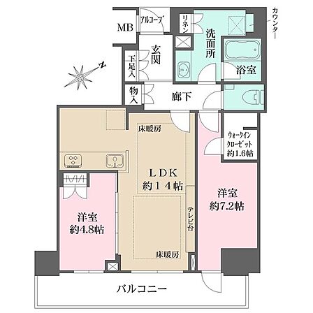 2LDK 間取り
