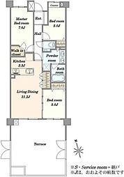 クラッシィハウス新宿中落合 3LDKの間取図画像