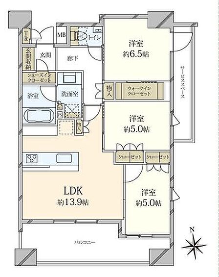 3LDK 間取り
