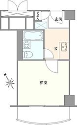 ユニハイツ勝どき ワンルームの間取図画像