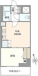 コンドミニアム千駄木 1DKの間取図画像