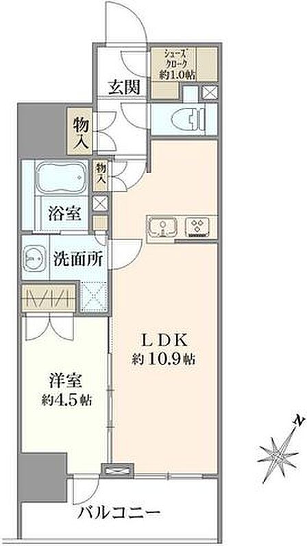 1LDK 間取り