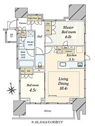 クラッシィスイート・ジオ東麻布 2LDKの間取図画像