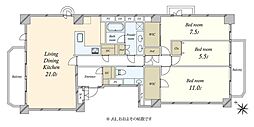 白金台ハウス 3LDKの間取図画像