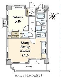 ライオンズマンション渋谷道玄坂 1LDKの間取り