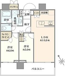 パークシティ武蔵小山ザタワー 2LDKの間取図画像