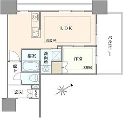 プラウドタワー東池袋 1LDKの間取図画像