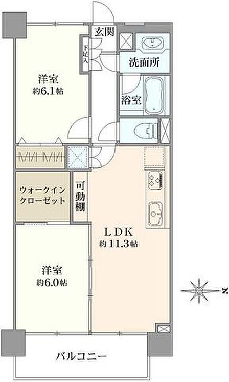 2LDK 間取り