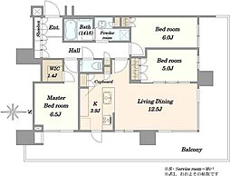 HARUMI FLAG PARK VILLAGET棟 3LDKの間取り