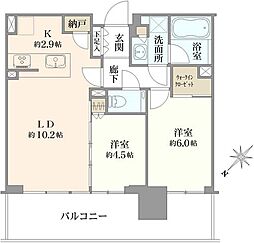 シティタワーズ東京ベイセントラルタワー 2LDKの間取図画像