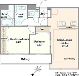 ステーションプラザタワー 2LDKの間取り