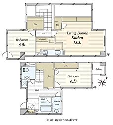 グランドメゾン目黒南 2LDKの間取図画像