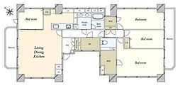 白金台ハウス 4LDKの間取図画像