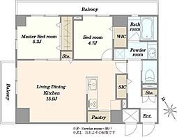 ニューライフ西早稲田 2LDKの間取り