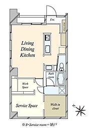 ワコーレ目黒アートステージ ワンルームの間取り