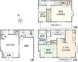 荒川4丁目借地権付き戸建 2SLDKの間取り