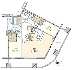パークシティ大崎ザレジデンス 2LDKの間取図画像