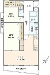 レーベンハイム常盤台参番館 2LDKの間取図画像