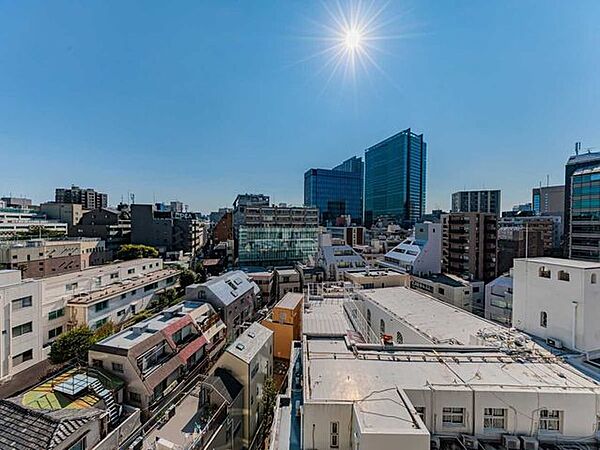 南西側バルコニーから。前面に陽当たりを遮る建物がなく、明るいお部屋です。
