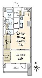 三田マンション 1LDKの間取図画像