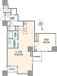 ザ・タワーズ台場 1LDKの間取り