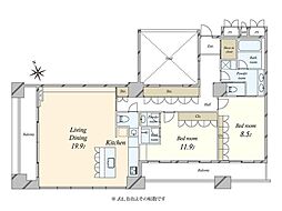 グランスイート虎ノ門 2LDKの間取図画像