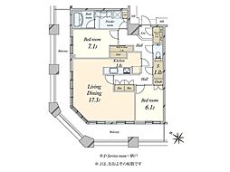芝浦アイランドケープタワー 2LDKの間取図画像