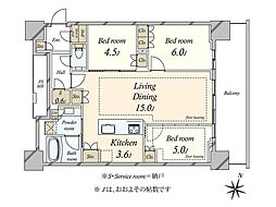 URAWA THE TOWER 3LDKの間取図画像