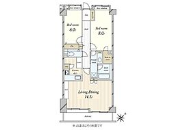 ライオンズマンション乃木坂 2LDKの間取図画像