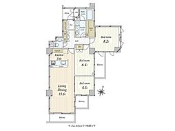 サンクタス広尾常磐松イーストコート 3LDKの間取図画像