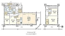 プラウドタワー練馬 4LDKの間取図画像