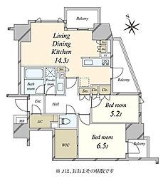 プレミスト麹町 2LDKの間取図画像