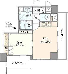ライジングプレイス浅草弐番館 1DKの間取図画像