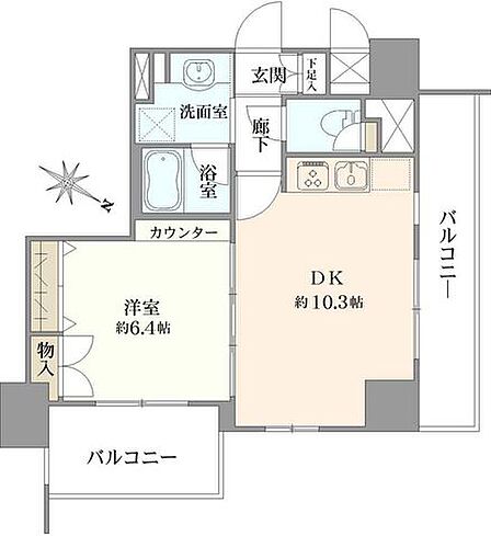 1DK 間取り