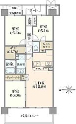 アルファスシティ大島 3LDKの間取図画像