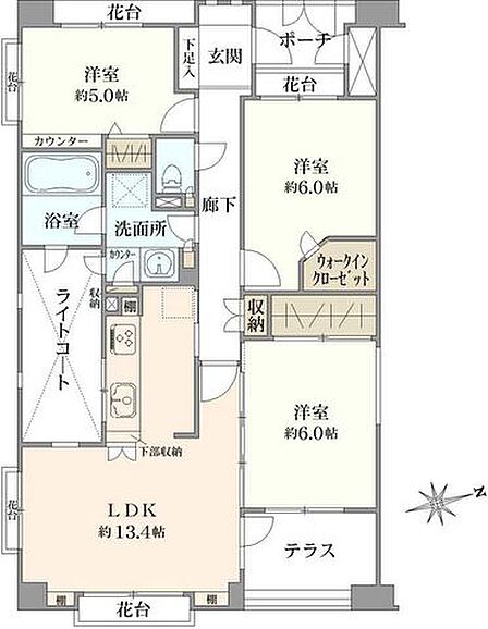 3LDK 間取り
