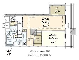 オリゾンマーレ 1LDKの間取図画像