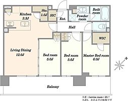 シティタワーズ東京ベイセントラルタワー 3LDKの間取図画像