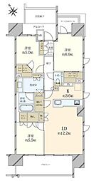 プラウド門前仲町ディアージュ 3LDKの間取り