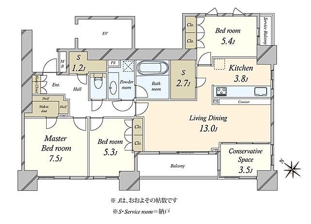間取り クレッセント東京ヴュータワー 8階/-