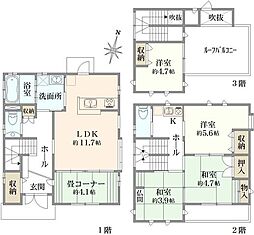 品川区小山七丁目　戸建 4SLDKの間取り