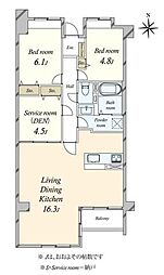 間取図画像 2SLDK