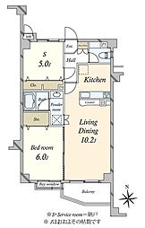 タウンシップ尾山台 1SLDKの間取図画像