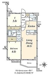 タウンシップ尾山台 1SLDKの間取図画像