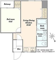 マンションヴィップ目黒 1LDKの間取図画像