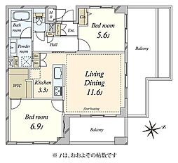 ビラハイツ学芸大学 2LDKの間取図画像